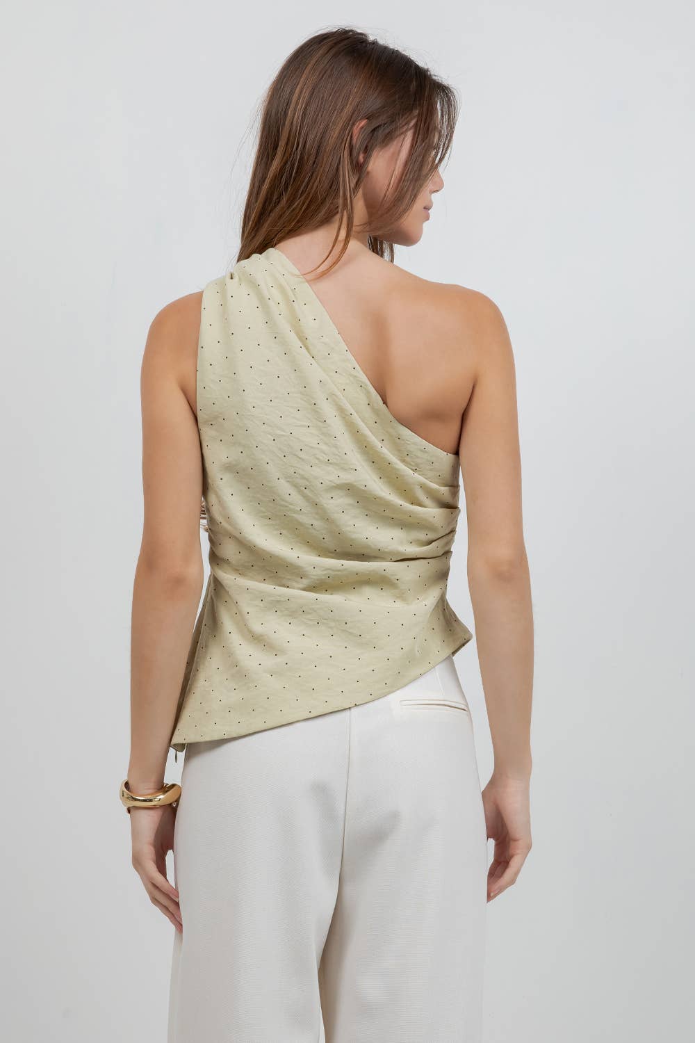 ILLY ONE SHOULDER POLKA DOT TOP-FINAL SALE
