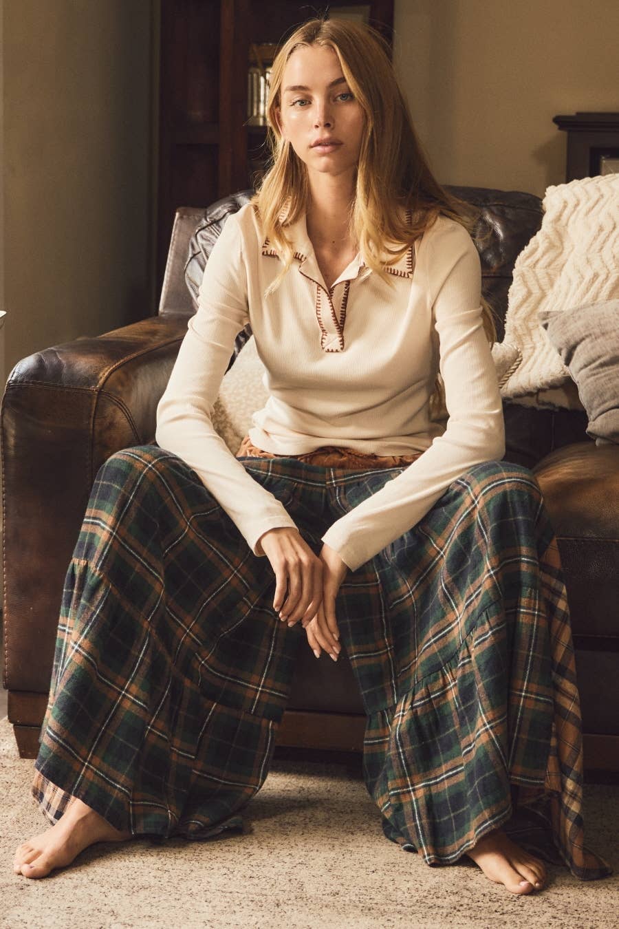 Doreen Plaid Tiered Pants