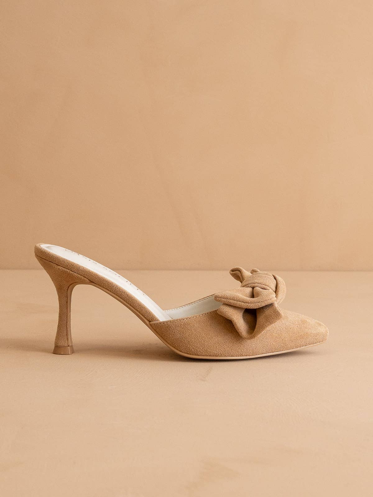 The Jane | Sand Pointed Toe Bow Accent Kitten Heel - FINAL SALE