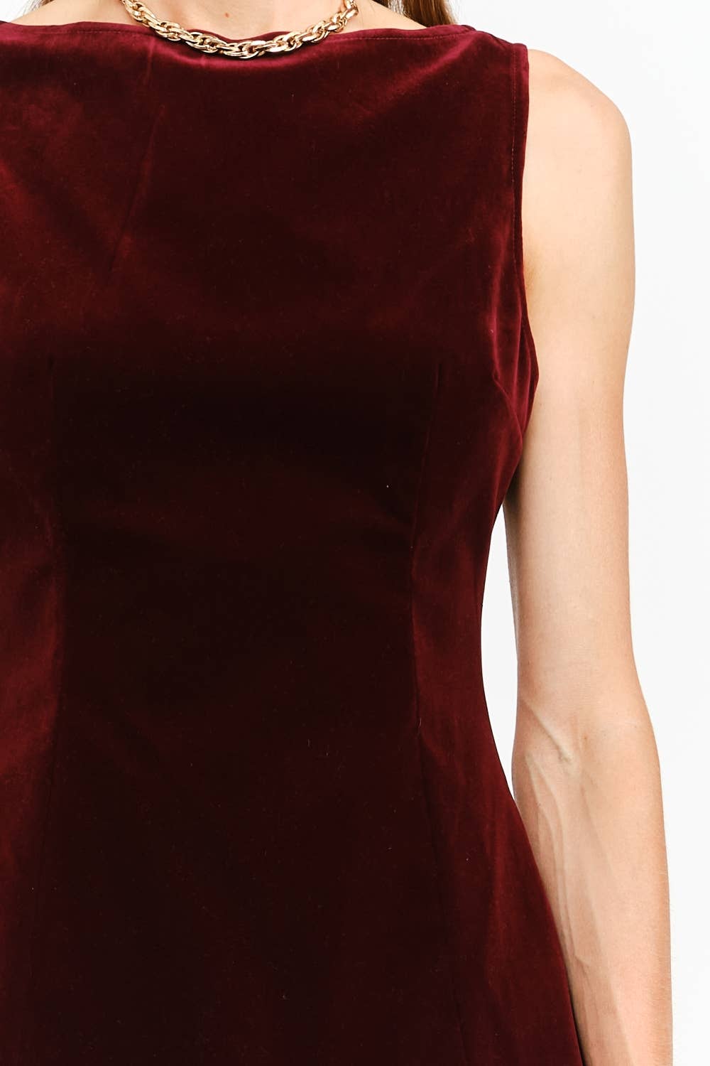 Carmine Burgundy Velvet Dress