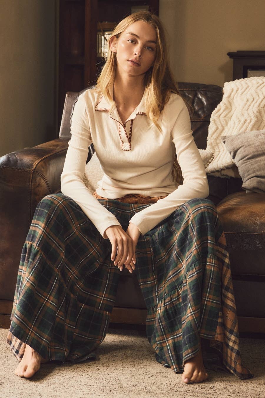 Doreen Plaid Tiered Pants