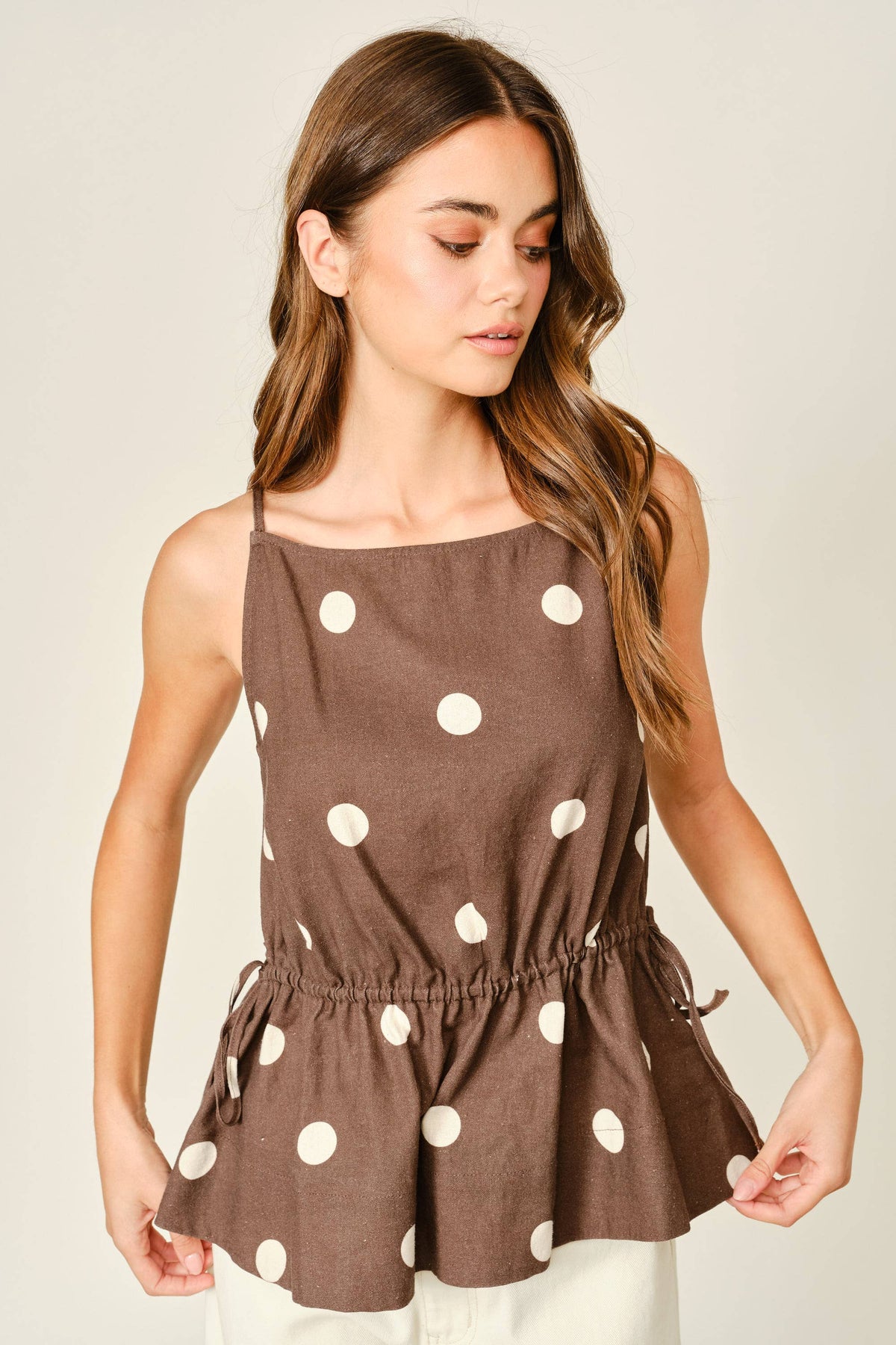 LILY POLKA DOT BABYDOLL WAIST TOP
