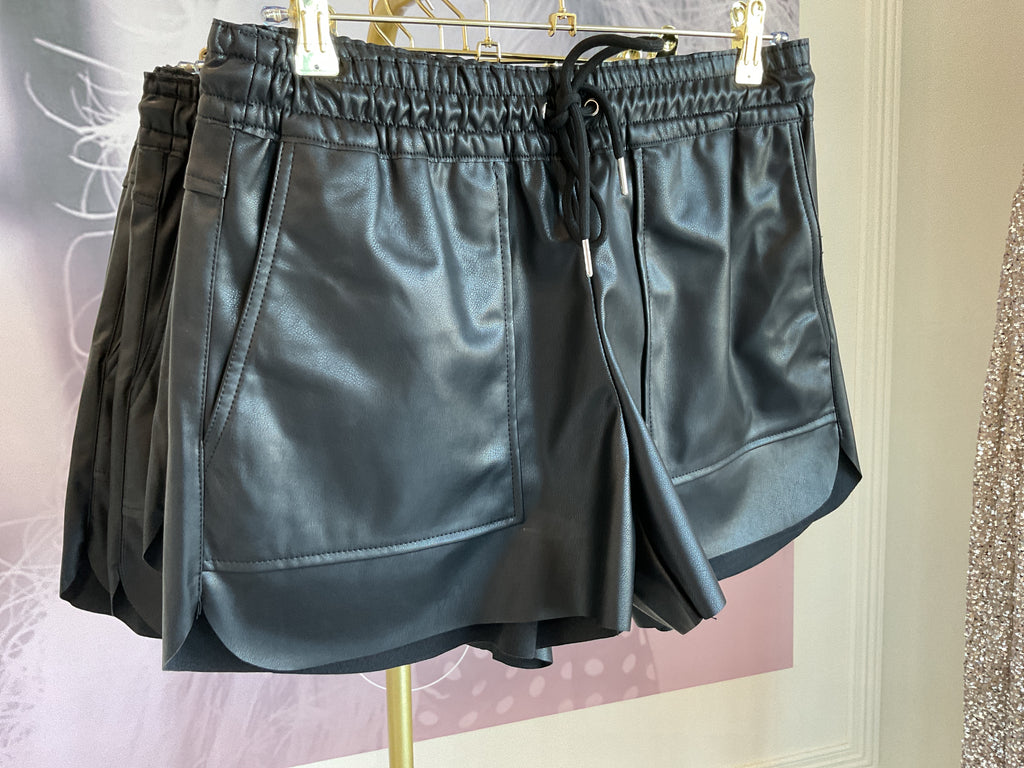Black faux leather short - FINAL SALE