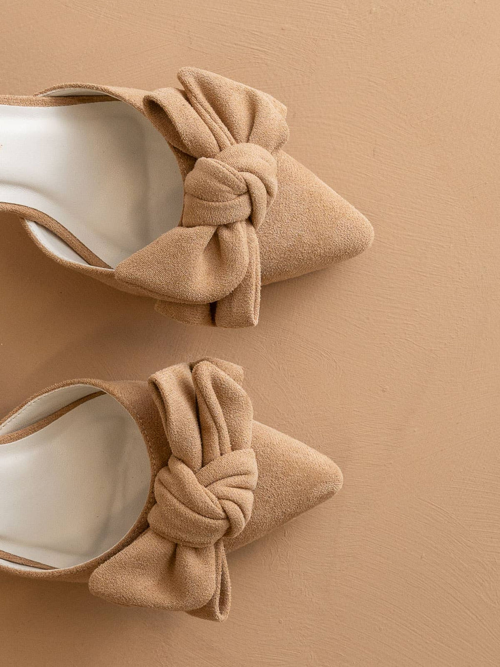 The Jane | Sand Pointed Toe Bow Accent Kitten Heel - FINAL SALE