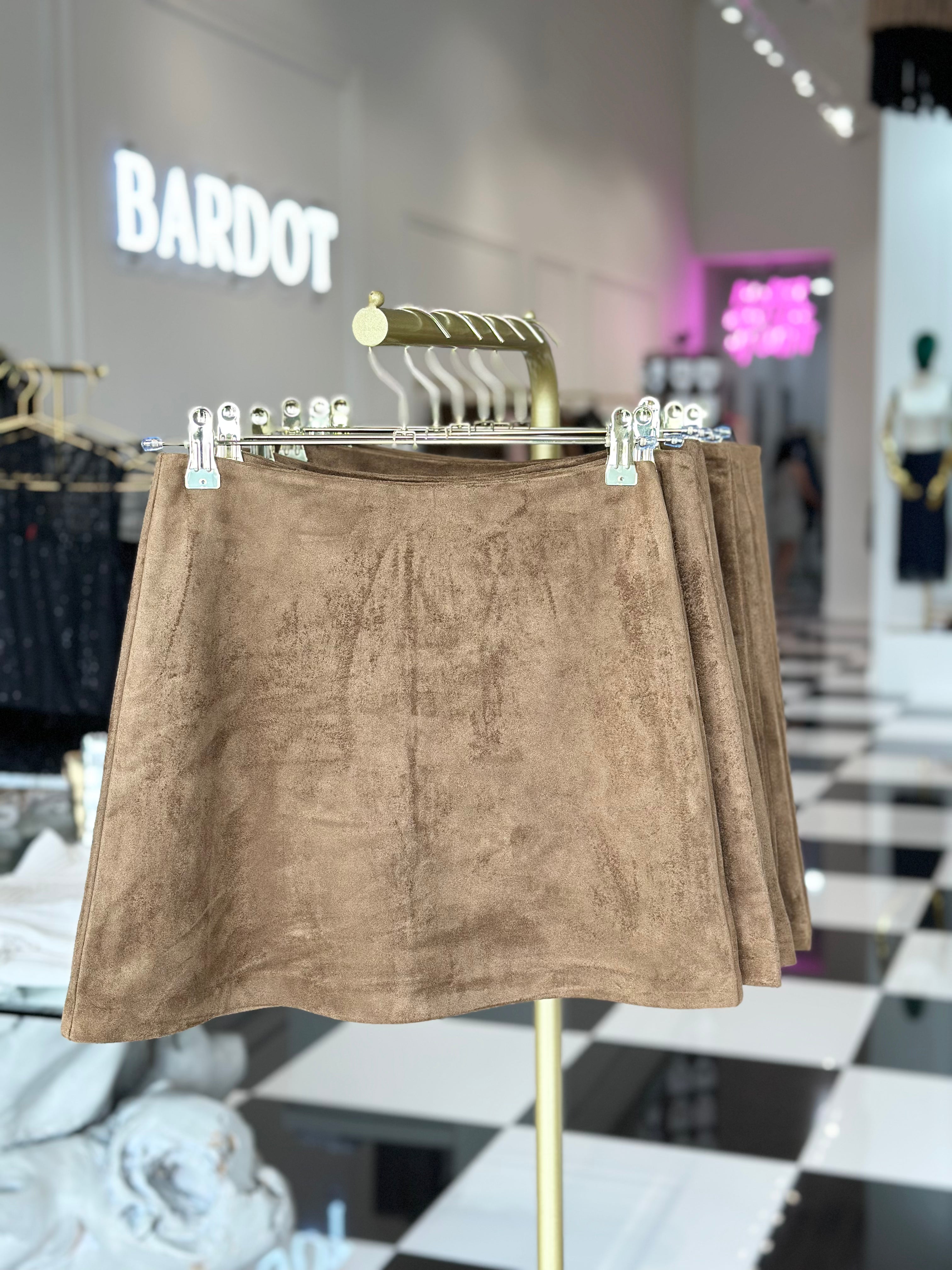 Ciera caramel suede mini skirt - FINAL SALE