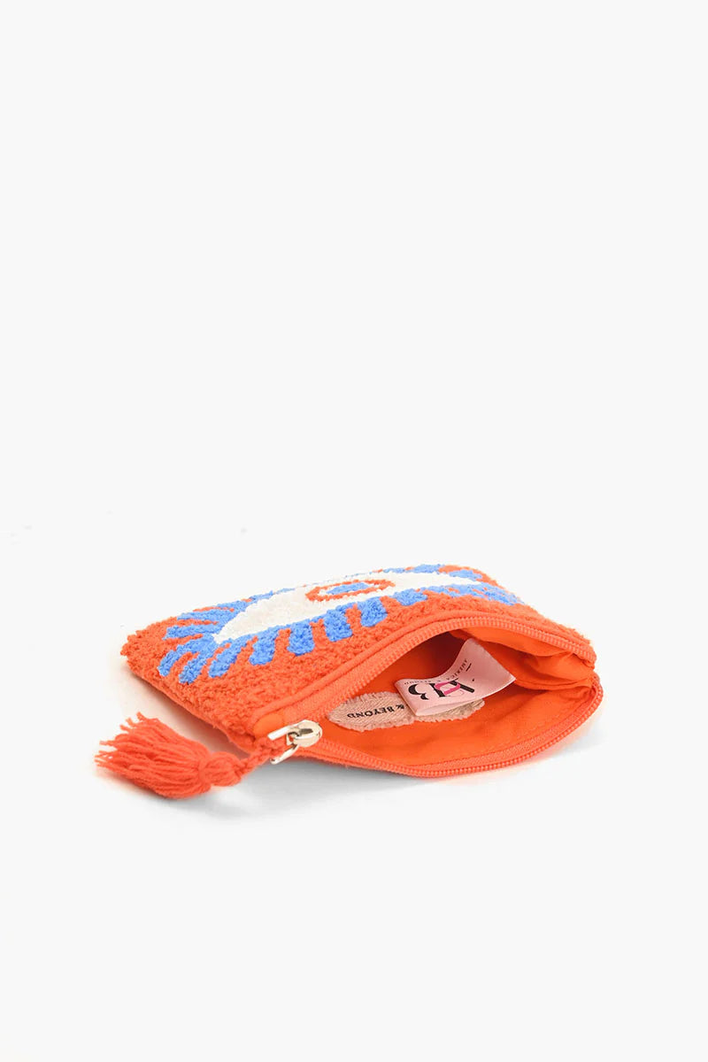 Blazing evil eye coin pouch