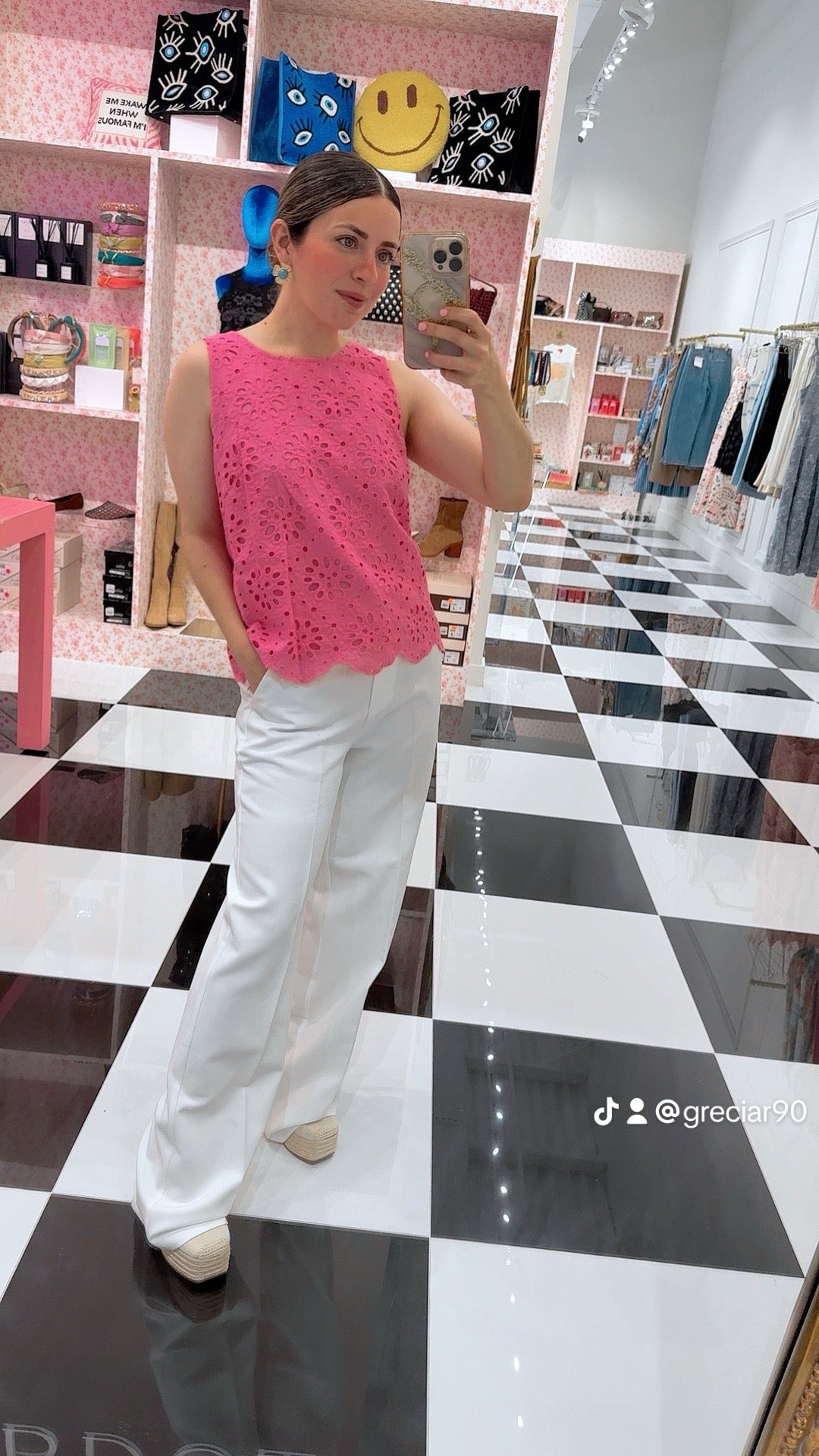 FLORAL EYELET LACE SLVL TOP-FINAL SALE