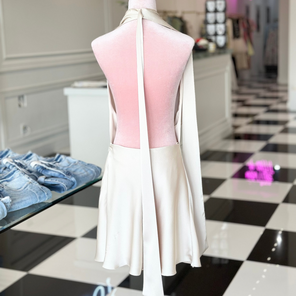 ALICIA DRAPE COWL MINI DRESS - FINAL SALE