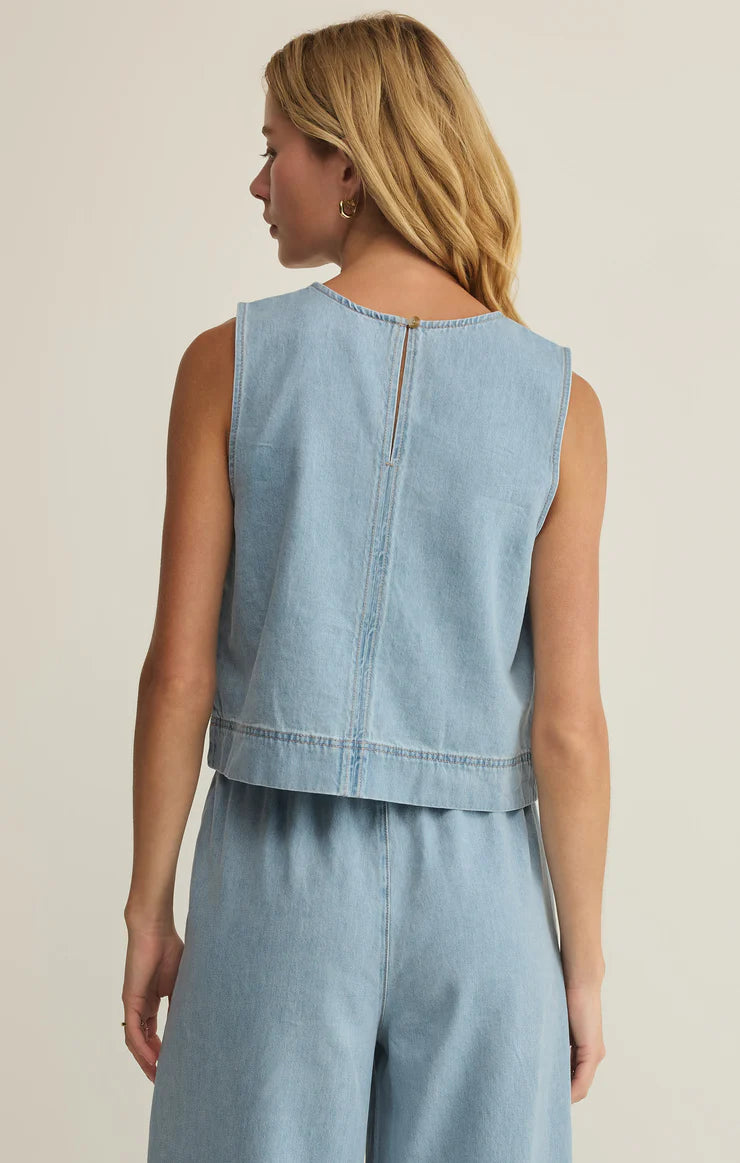 Sun seeker denim tank- FINAL SALE