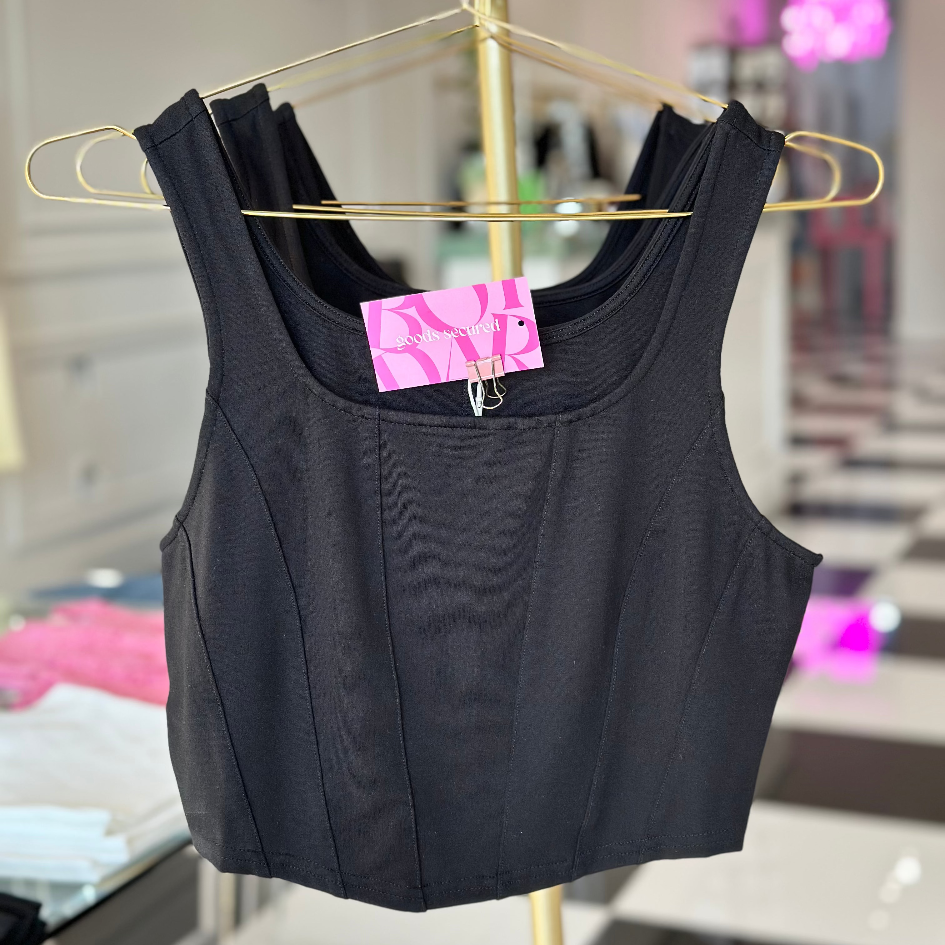 MIRANDA CORSET SEAM DETAIL CROP TANK TOP