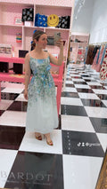Gloria Floral Sheer Waist Tie Midi Dress - FINAL SALE