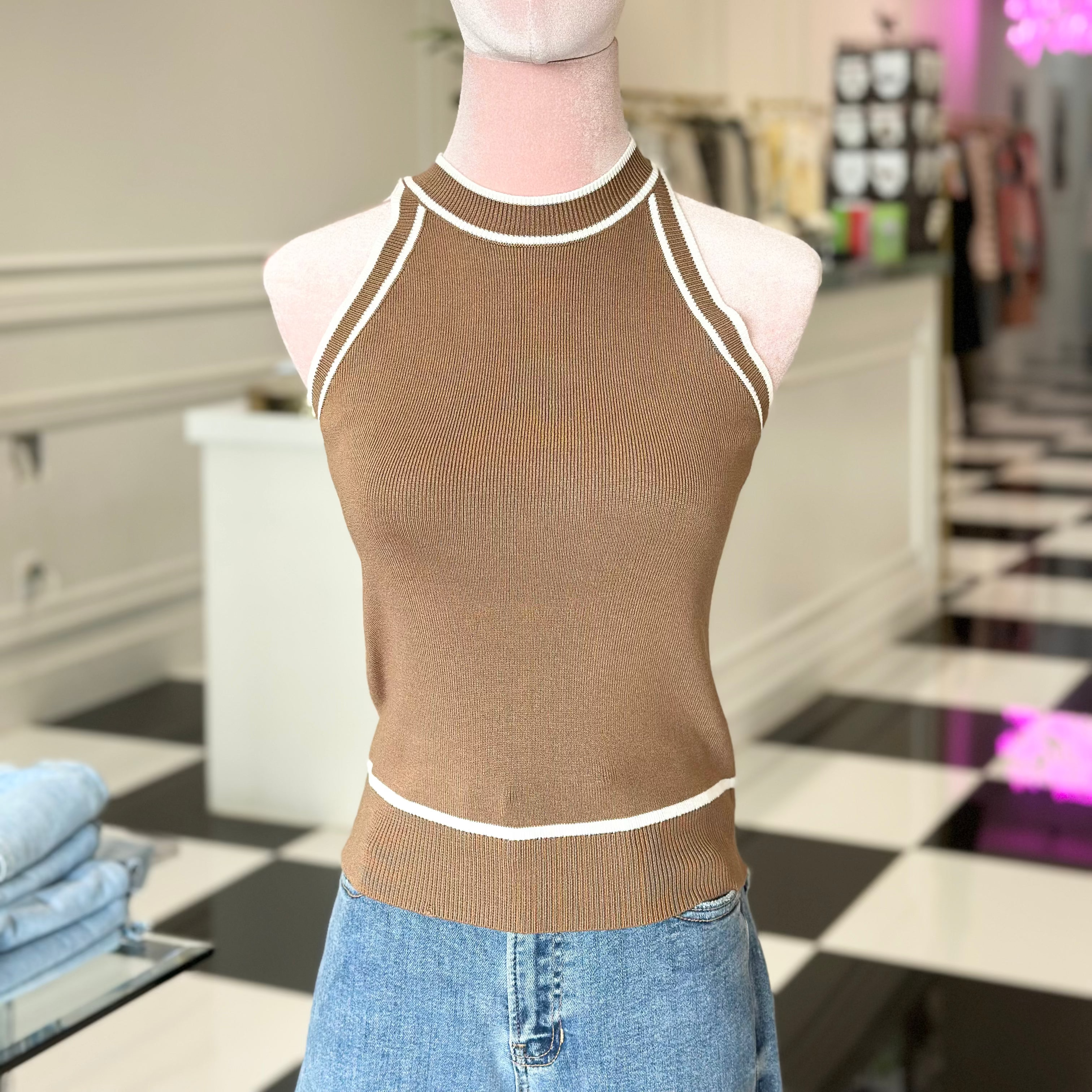 Lindsay Halter Neck Spring Sweater