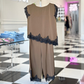 Aileen satin lace top & pants set