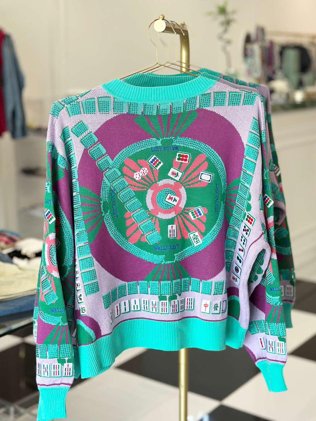 Multi Mahjong Button Up Cardigan