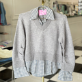 Madison mixed media knit sweater top