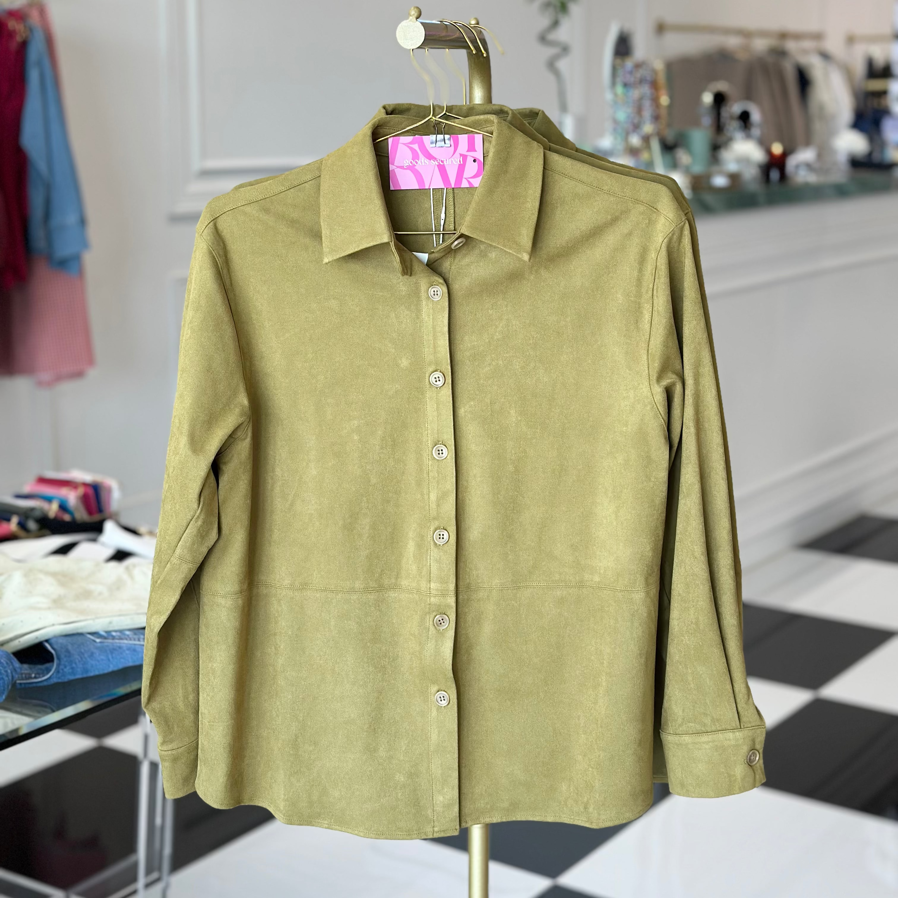Paloma faux suede shirt jacket
