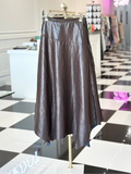 Arden A-line leather midi skirt