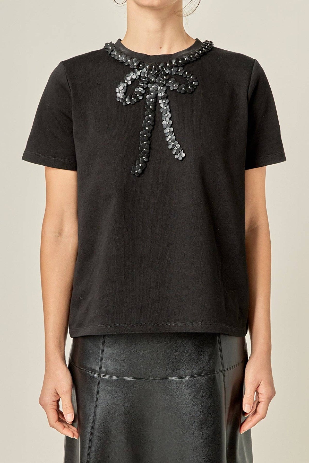 Andrea Floral Bow Detail Top